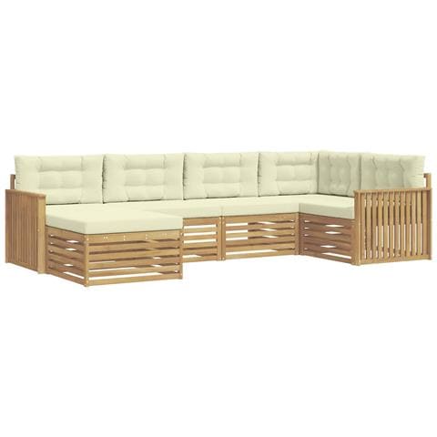 Set di divani da esterno 6 pcs Bianco e Crema - Foto 1