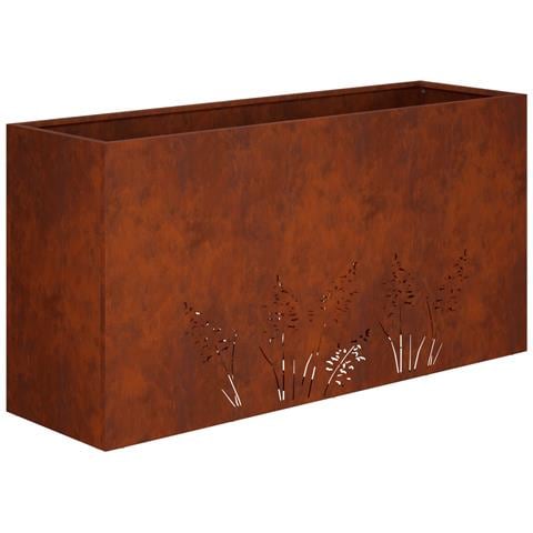 Vaso da giardino Ruggine 100 x 20 x 49 cm Acciaio Corten - Foto 1