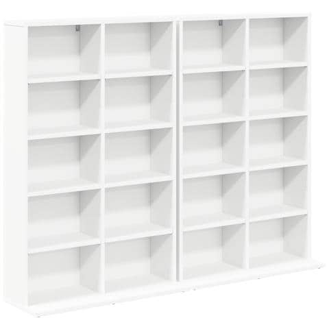 Mobile per CD 2 pz Bianco 65 x 23,5 x 97,5 cm - Foto 1