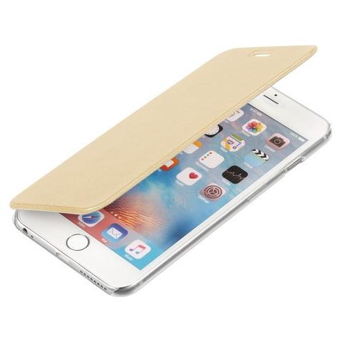 Clear Back, Cover Trasparente Con Sportello Protettivo - Apple Iphone 6 Plus / 6s Plus - Oro - Foto 3