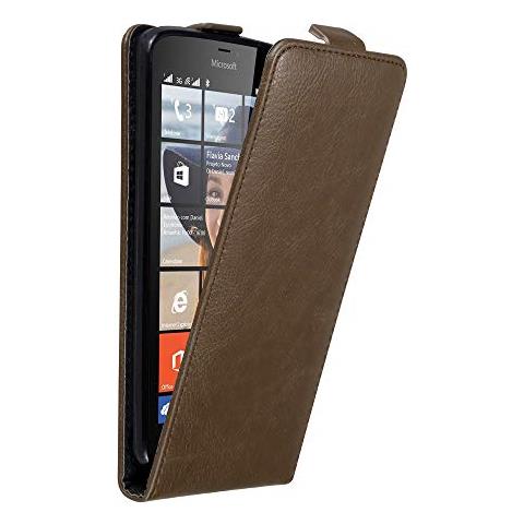 Custodia Compatibile Con Nokia Lumia 640 In Bruno Caffè - Coperchio Protettivo In Design Flip Con Chiusura Magnetica - Foto 1