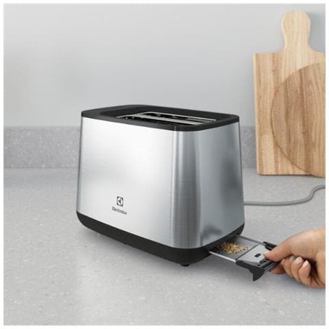 Crea 3 Tostapane E3T1-3ST a 2 Fette Potenza 800 W Colore Acciaio Inossidabile / Nero - Foto 2
