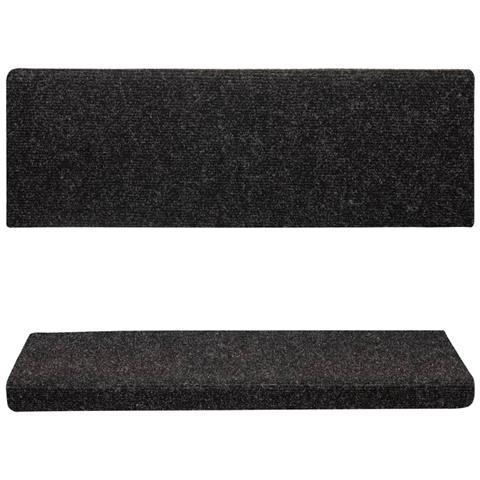 Tappetini per Scale Tessuto Agugliato 10 pz 65x21x4 cm Neri - Foto 6