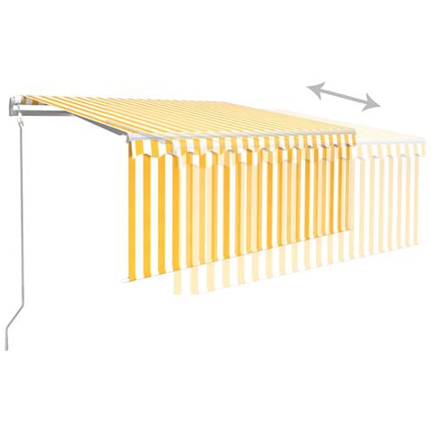 Tenda Retrattile Automatica Parasole 3,5x2,5 M Gialla E Bianca - Foto 8
