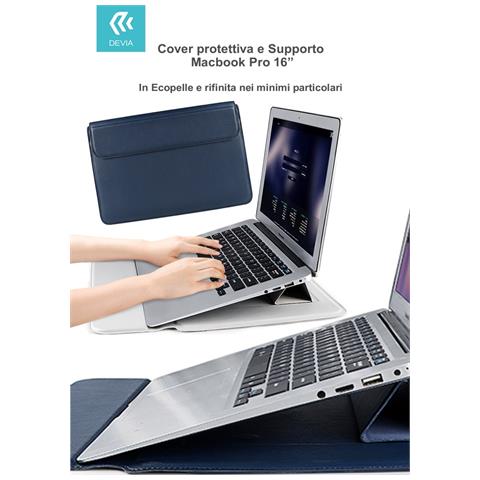 Cover Protettiva Per Macbook Pro 16'' Con Supporto Blu - Foto 1