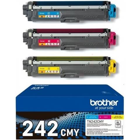 TN-242CMY Multipack Cartuccia Ink Originale Ciano / Magenta / Giallo per HL-3152CDW / HL-3142CW / HL-3172CDW Capacità 1400 Pagine - Foto 1