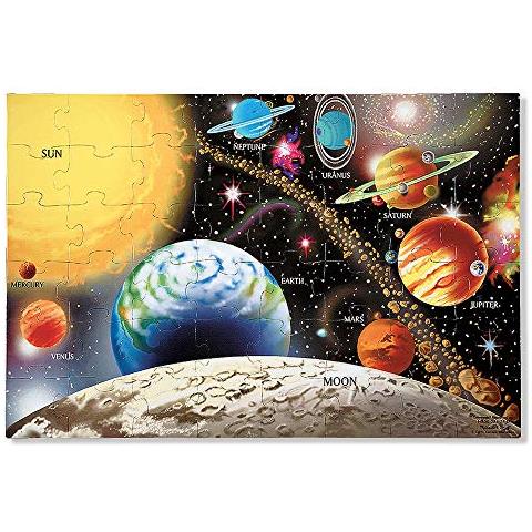 Solar System Floor (48 Pezzi) Puzzle In Cartone 3+ Regalo Per Ragazzo O Ragazza - Foto 1