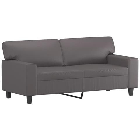 Divano A 2 Posti Grigio 140 Cm In Similpelle - Foto 2