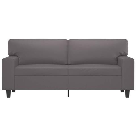 Divano A 2 Posti Grigio 140 Cm In Similpelle - Foto 3