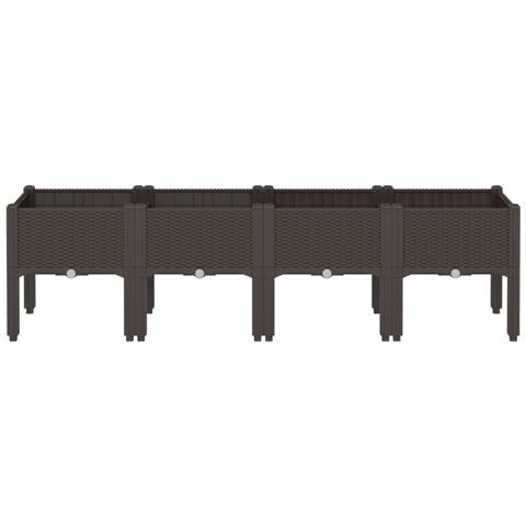 Fioriera Da Giardino Con Gambe Marrone 160x40x42 Cm In Pp - Foto 3