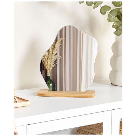 Specchio Da Tavolo Legno Chiaro 22 X 19 Cm Lozere - Foto 1