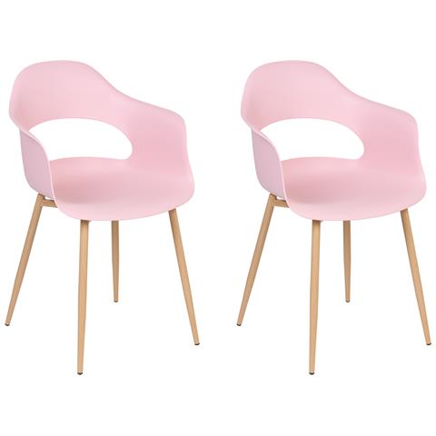 Set Di 2 Sedie Da Pranzo Rosa Utica - Foto 2