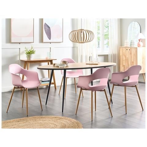 Set Di 2 Sedie Da Pranzo Rosa Utica - Foto 1