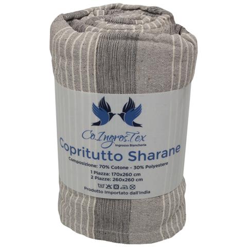 Telo Arredo Copridivano Multiuso Copritutto Cotone Modello Sharane Arredatutto 1 Piazza Beige-tortora - Foto 5