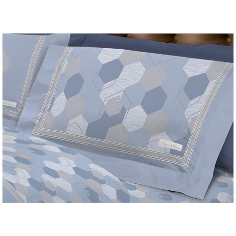 Completo Lenzuola Letto Calda Flanella 100% Cotone Disegno Bologna Piazza E Mezza Blu - Foto 5