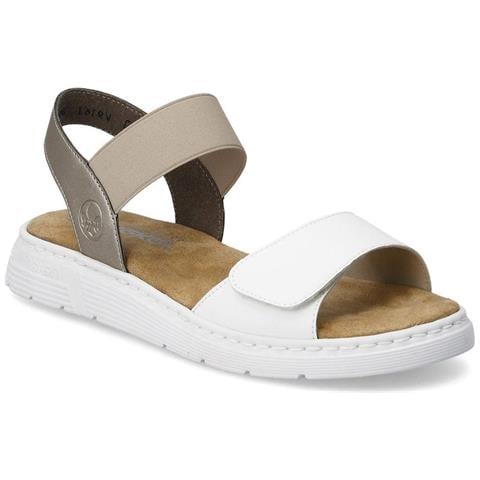 White Casual Open Sandals Sandali Pelle Scarpe Donna Bianco Eu 41, V9161-80 - Foto 1