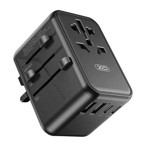 Adattatore da viaggio universale - Connessioni per più di 150 paesi - Uscita fino a 2500 W - Porta USB-C da 65 W - Uscita a cinque porte - Colore nero - Foto 1