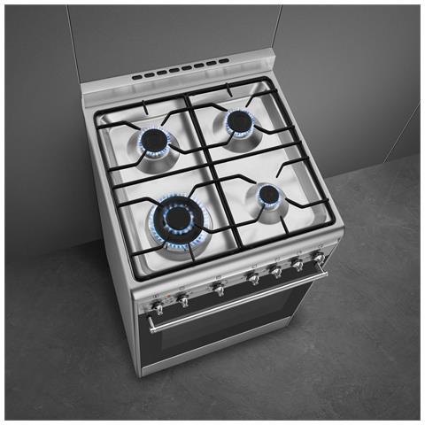 Cucina Elettrica CX60GMX 4 Fuochi a Gas Forno Elettrico Multifunzione Termoventilato Classe A 60cm Colore Acciaio Inox - Foto 10
