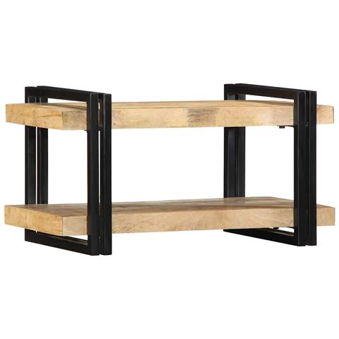 Mensola Da Parete 70x33x35 Cm In Legno Massello Di Mango Grezzo - Foto 2