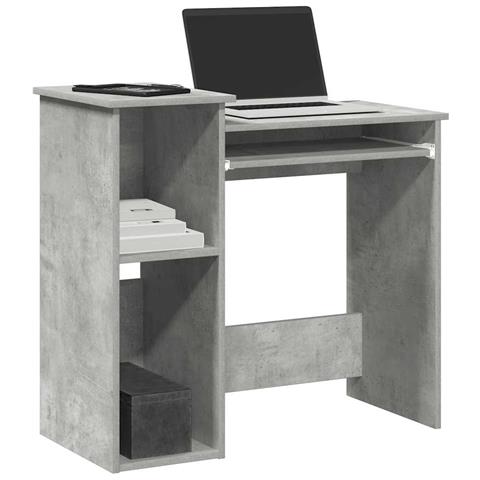 Scrivania Mensole Grigio Cemento 84x40x78 Cm Legno Multistrato - Foto 1