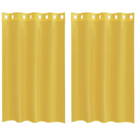 Tende In Voile Con Occhielli 2 Pz Giallo - Foto 2