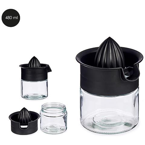 Dam  Spremiagrumi In Vetro 480 Ml. 12x14,5x13 Cm. Colore Nero - Foto 1