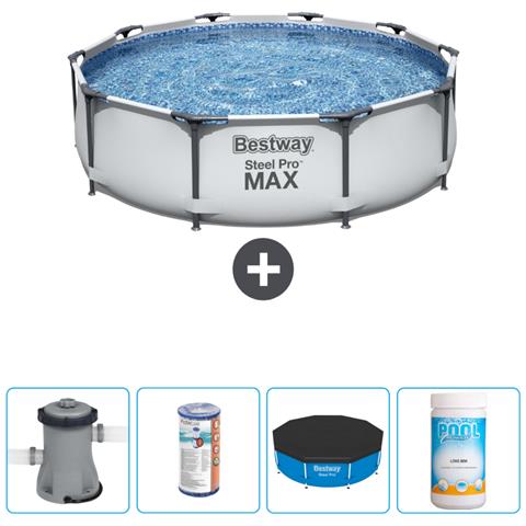 Piscina Fuori Terra - In Giro - 305x76 Cm - Grigio - Include Accessori Coordinati Cb51 - Foto 1