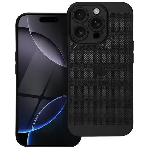 Custodia Back Cover Shell Rigida Antiscivolo Traforata Per Apple Iphone 16 Pro Black - Foto 1