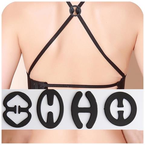 3 Clip Ferma Spalline Per Reggiseno Antiscivolo, Supporti Regolabili Per Spalline Per Donna Modello 4 - Foto 2