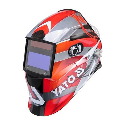 YT-73921 maschera e casco da saldatura Welding helmet with auto-darkening filter Nero, Rosso, Argento - Foto 1