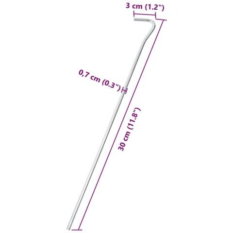 Picchetti per Tenda 25 pz 30 cm Ø7 mm in Acciaio Zincato - Foto 5