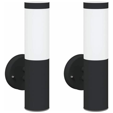 Lampada da Parete Esterno 2 pezzi Nero Acciaio Inossidabile IP44 - Foto 1