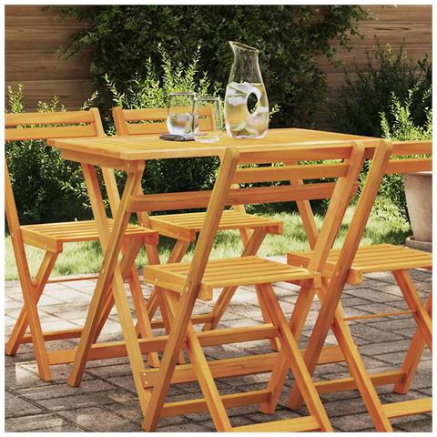 Tavolo da Giardino Pieghevole Rettangolare 100x55x75 cm Legno Massello di Acacia - Foto 2