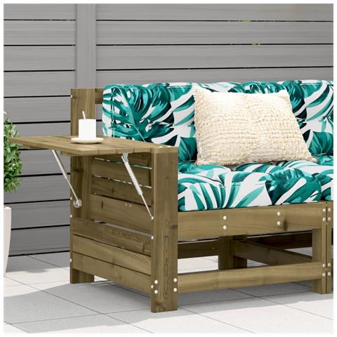 Divano da Giardino Senza Braccioli con Cuscini Impregnato Pino - Foto 2