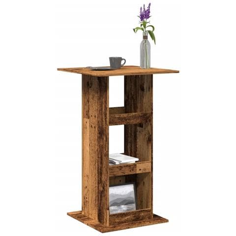 Tavolo Bar Portaoggetti Legno Antico 60x60x102cm in Multistrato - Foto 2