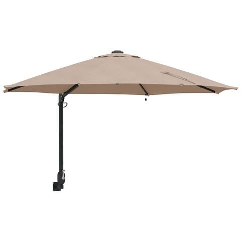 Ombrellone da Giardino Montato a Muro con LED Tortora 248 cm - Foto 1