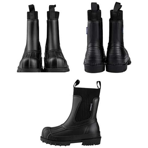 Stivali Da Pioggia Impermeabili Da Donna In Stile Britannico Compatibili Con Abbigliamento Casual, Con Tomaia In Pvc E Design Elastico Per Un Comfort Superiore Black 37 - Foto 7