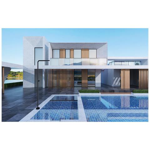 Imex Doccia In Acciaio Inox 316 Nera Per Piscina Con Diffusore Anticalcare E Rubinetto Monoforo Texas - Foto 1