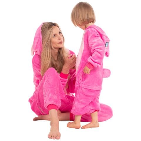 Pigiama Per Bambini Kigurumi Onesie Costume Stich Rosa 115-125 Cm - Foto 2