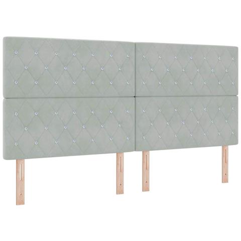 Testiera LED Argille con testiera Grigio chiaro 100 cm Velluto - Foto 1