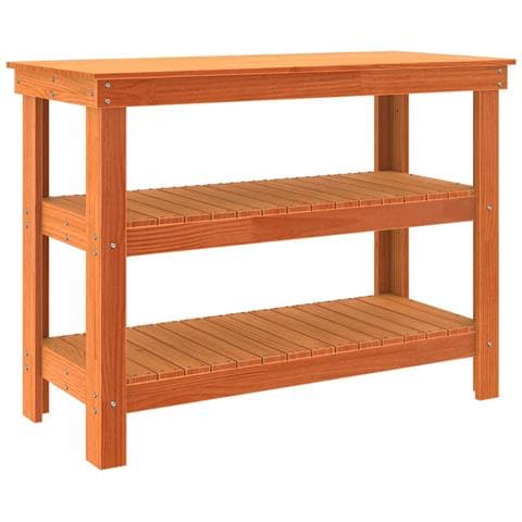 Banco da lavoro con lo scaffale Cera marrone 110.5 x 50 x 80 cm - Foto 1