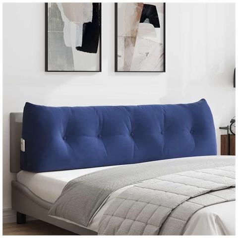 Cuscino per Schiena Blu Polizia 160 x 24 x 50 cm Velluto - Foto 2