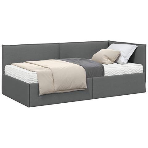 Struttura Letto Angolare con Materasso 2 pcs Grigio Velluto - Foto 1