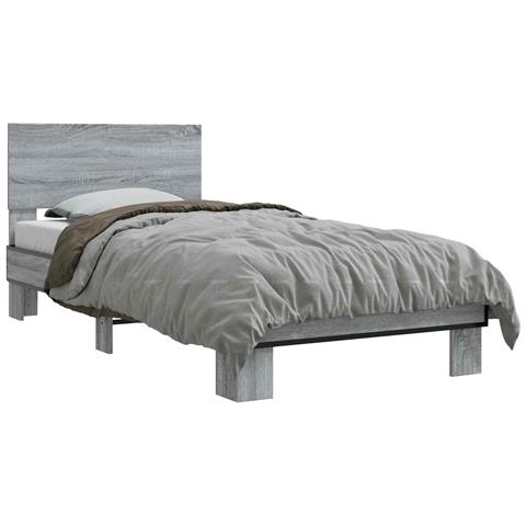 Struttura letto con testata Sonoma grigio 80 x 200 cm - Foto 1