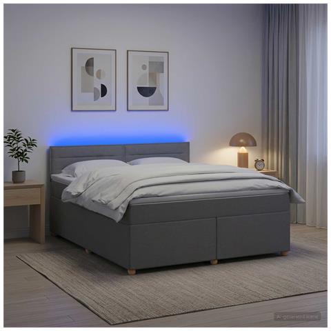 Letto box spring con materasso Grigio Chiaro 140 x 190 cm - Foto 2