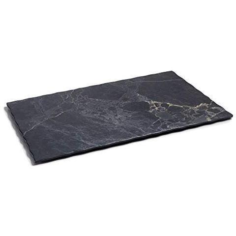 Vassoio rettangolare in melamina effetto pietra 35x28,5x1 cm - Foto 1