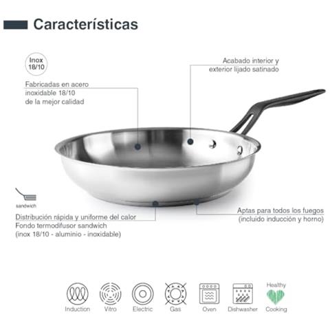 47330 - Padella Origin, acciaio inox 18/10, base con diffusore termico a sandwich - Foto 3