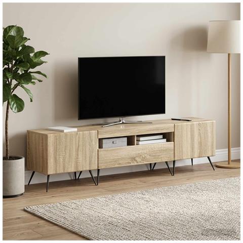 Mobile TV LED a 5 pezzi Rovere Sonoma Legno ingegnerizzato - Foto 9