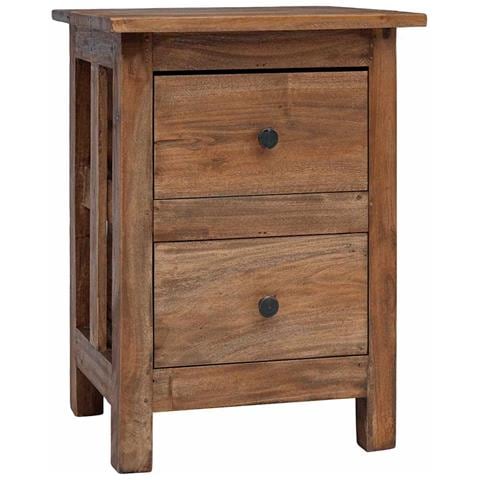 Comodino in Legno Massello di Mogano 40x30x51 cm - Foto 1