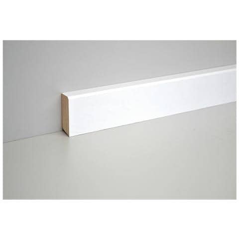 Battiscopa In Legno Massiccio / massello 40x10 Taglio Quadro Laccato Bianco Liscio (prezzo al metro lineare)  - Foto 1